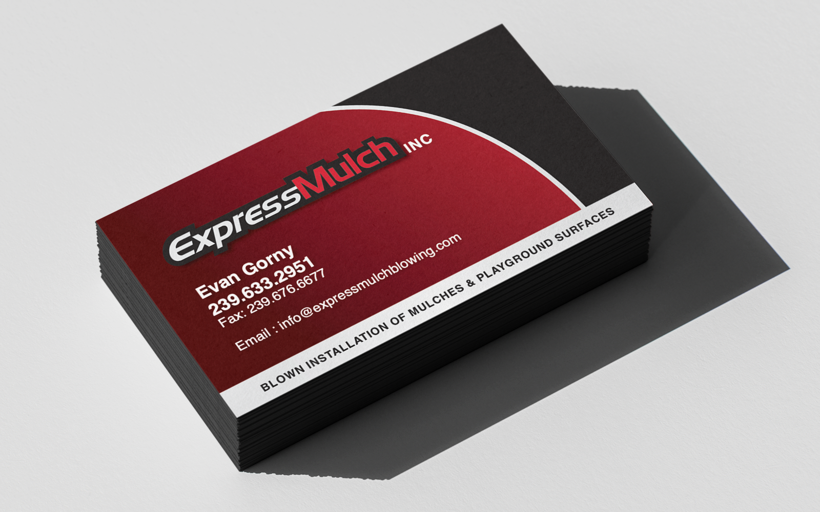 Business cards for a mulching business in Fort Myers, Florida