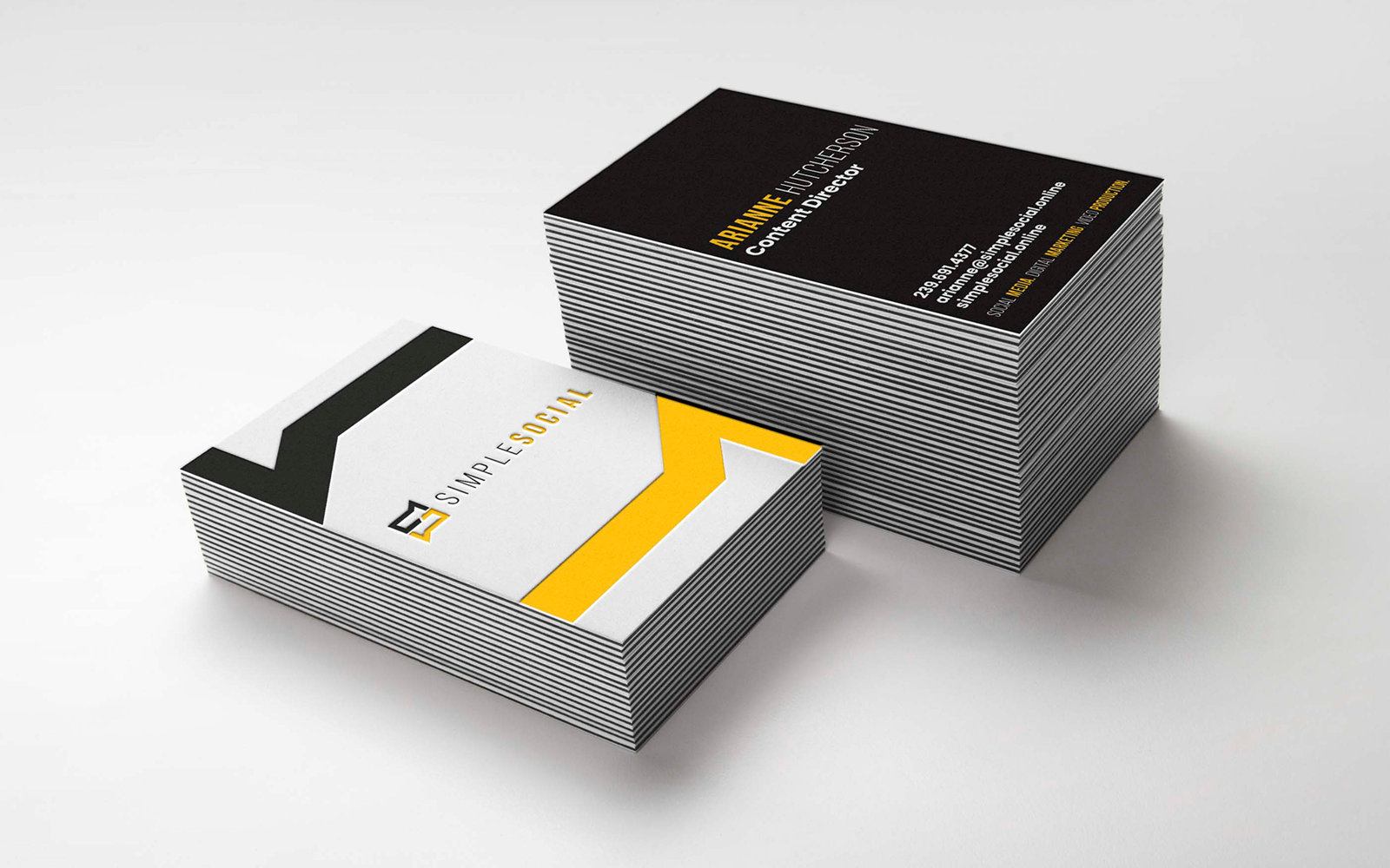 Marketing agency branding for business cards