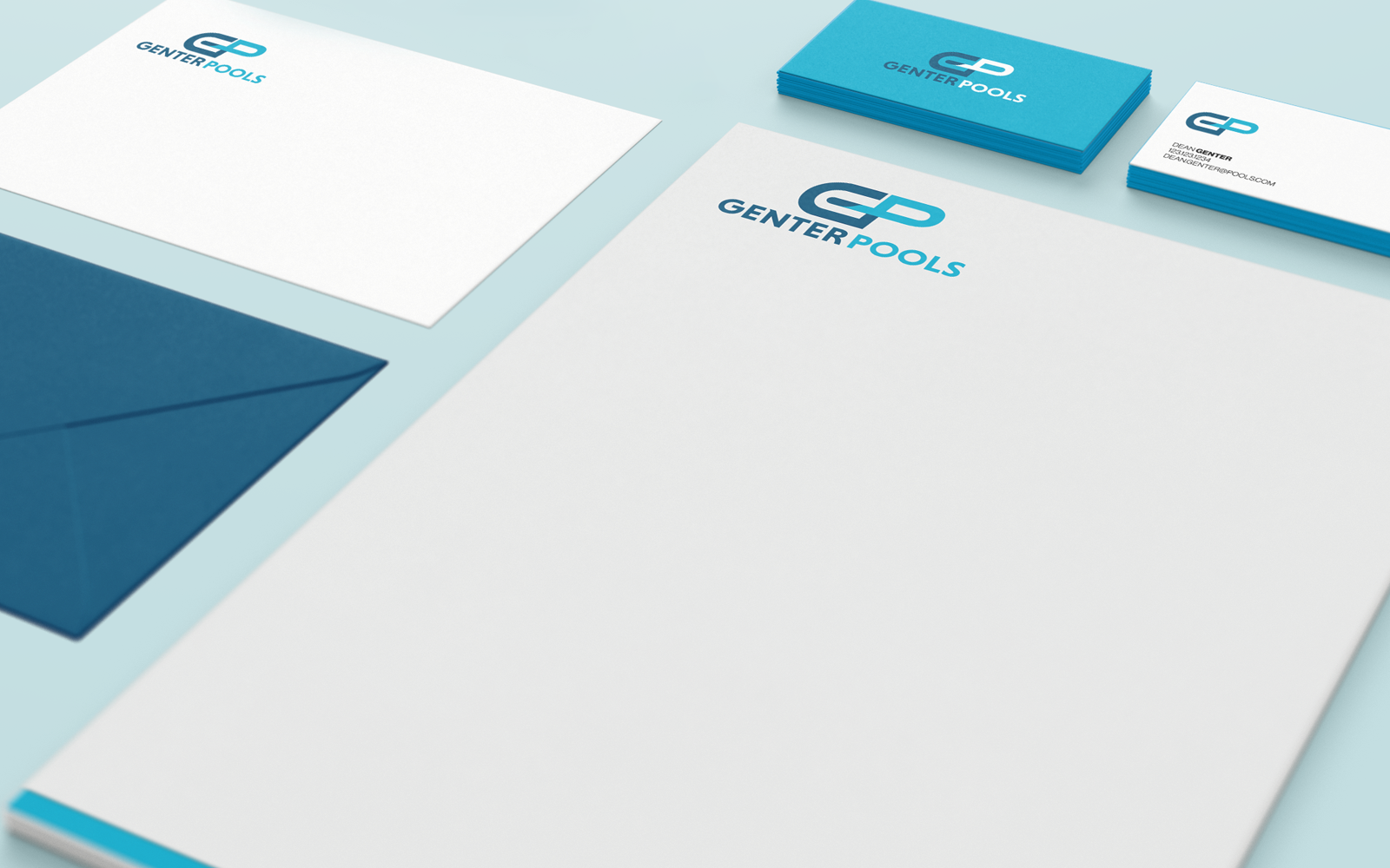Letter head branded by RE agency for Genter Pools