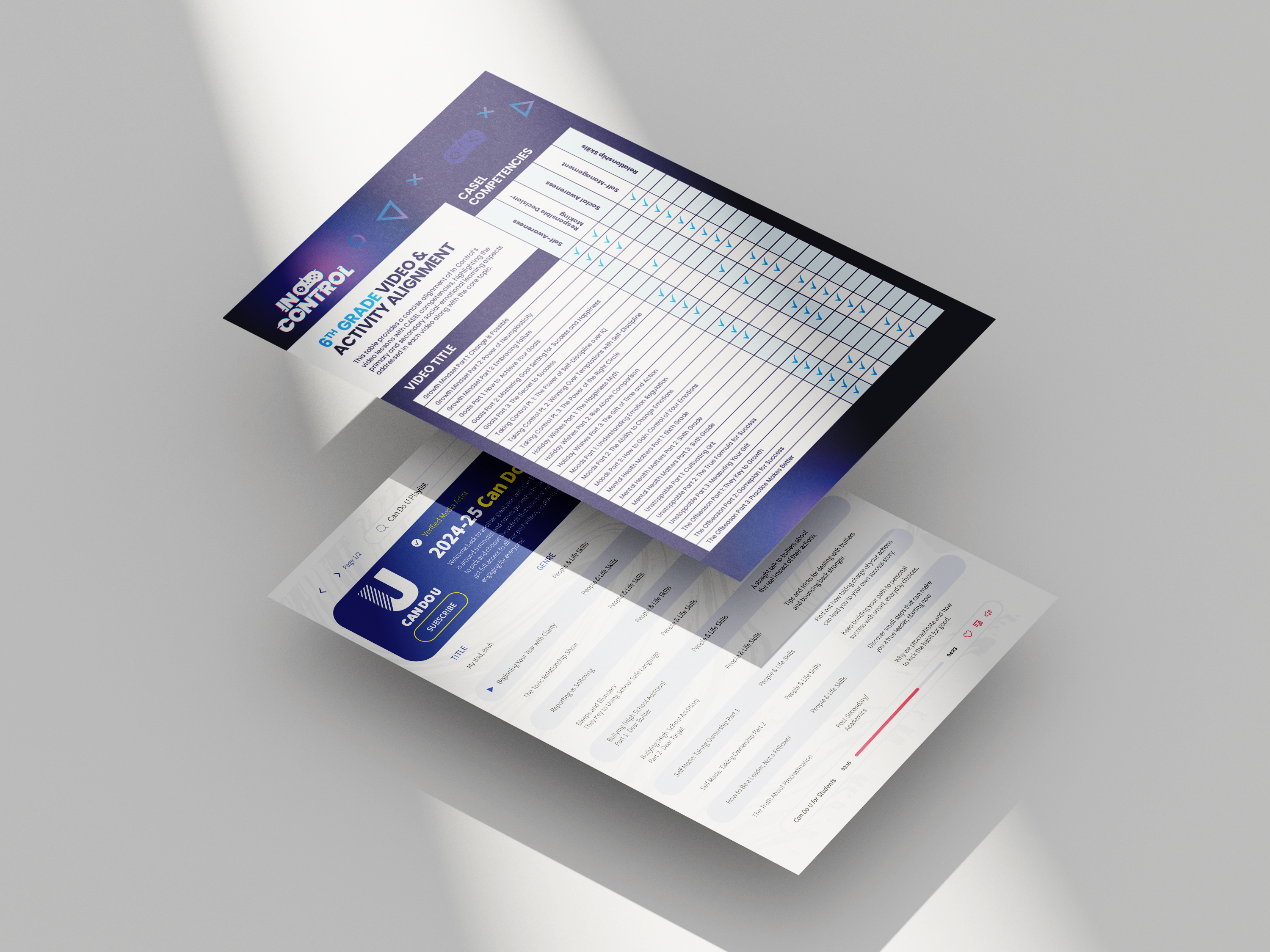 Branded marketing materials for In Control by RE agency