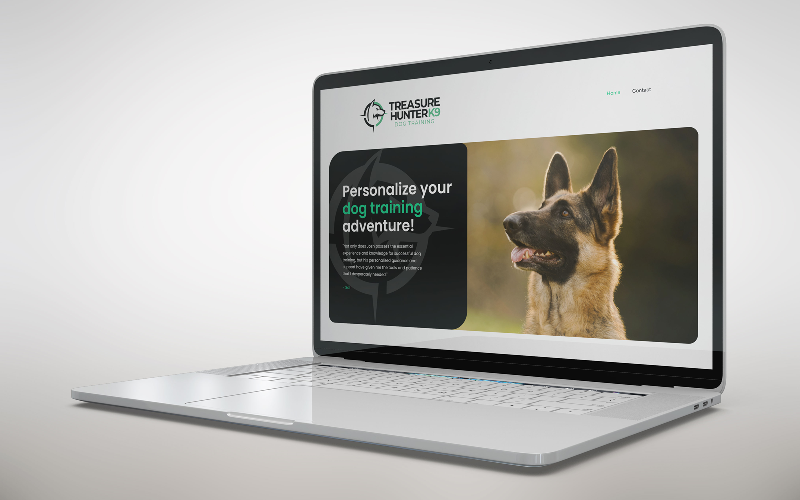 Website design for treasure hunter k9 dog training by RE agency