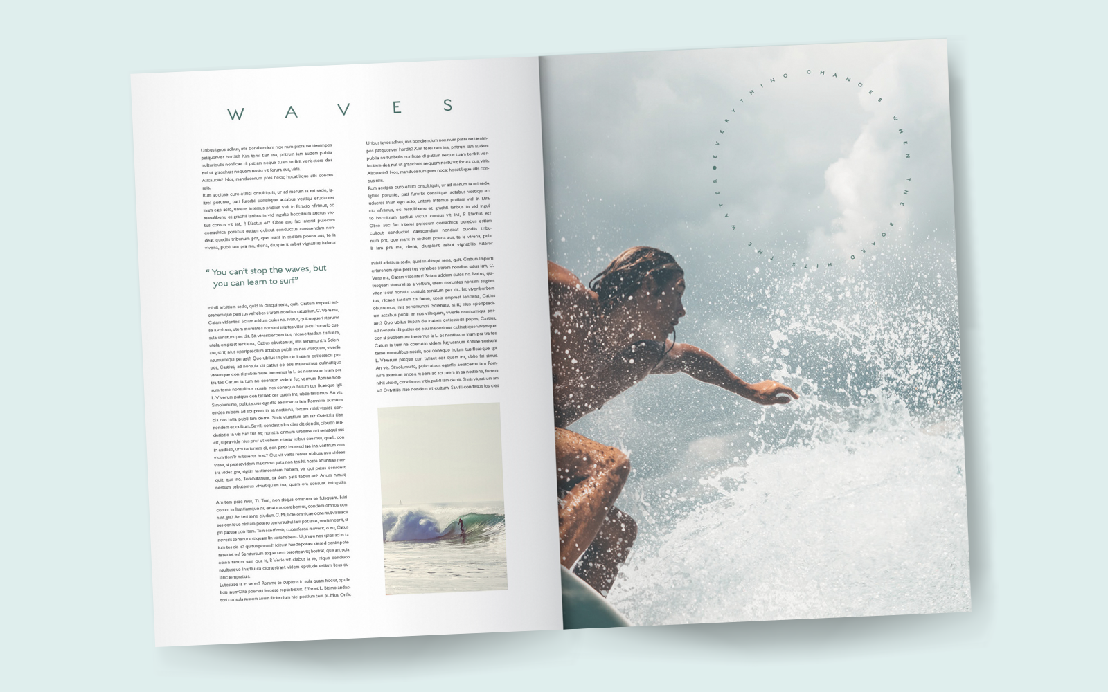 Surf and beach apparel company branded magazine