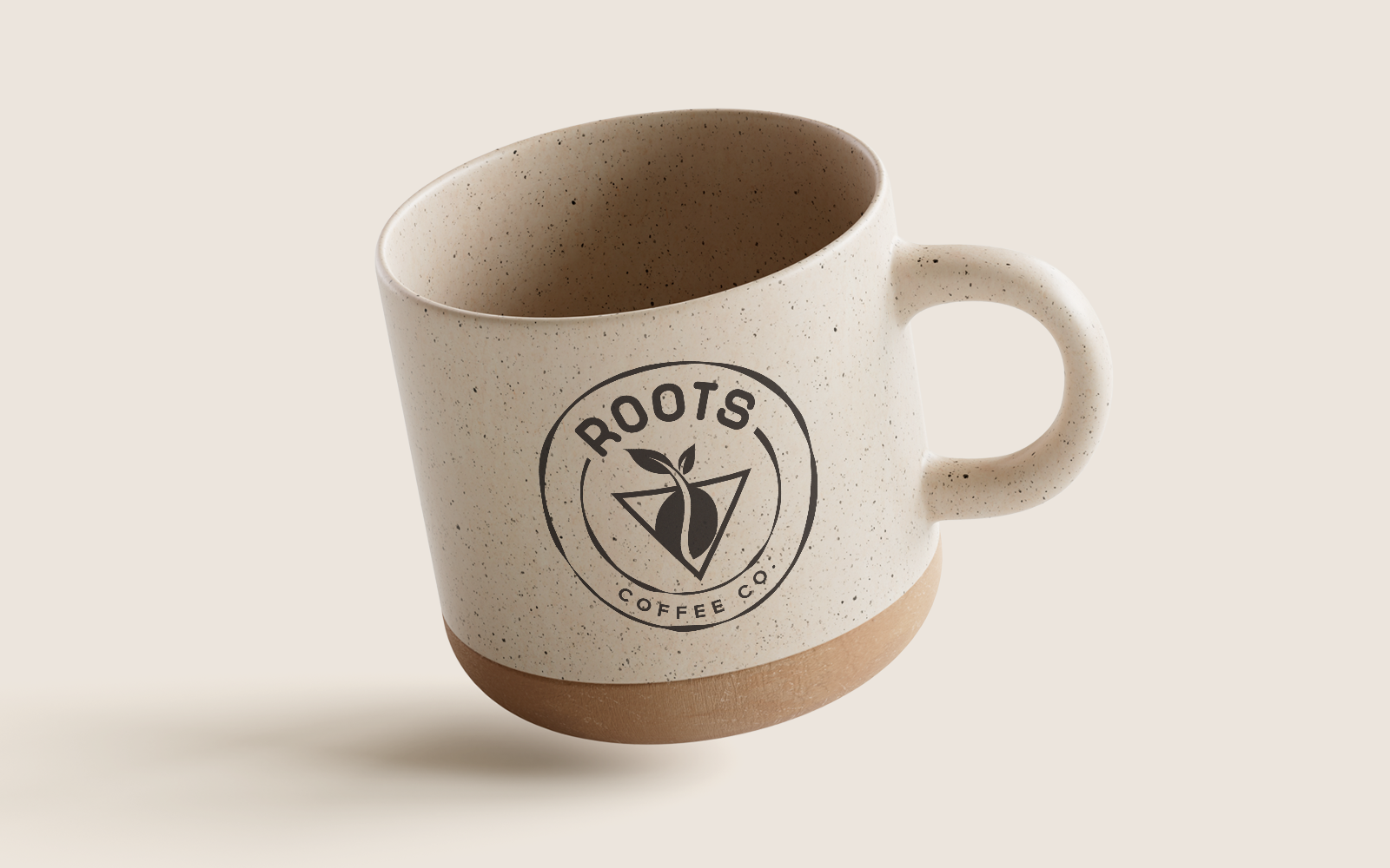 Branded coffee mug for Roots Coffee Company by RE agency