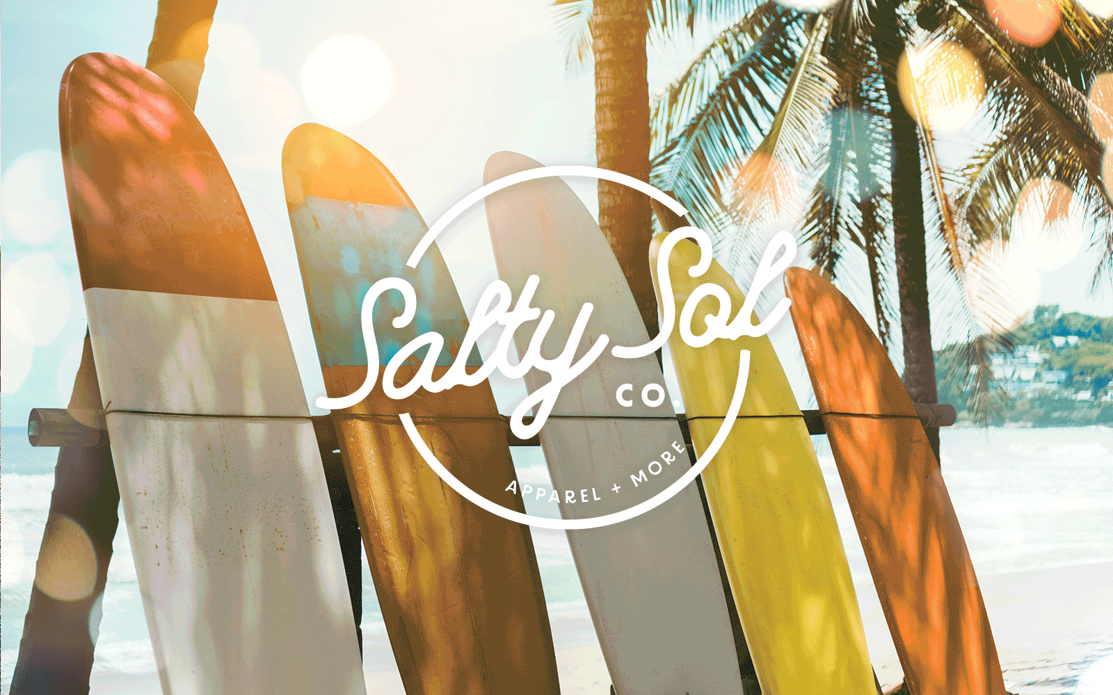 Beach and surf stylized branding for an apparel company Salty Sol