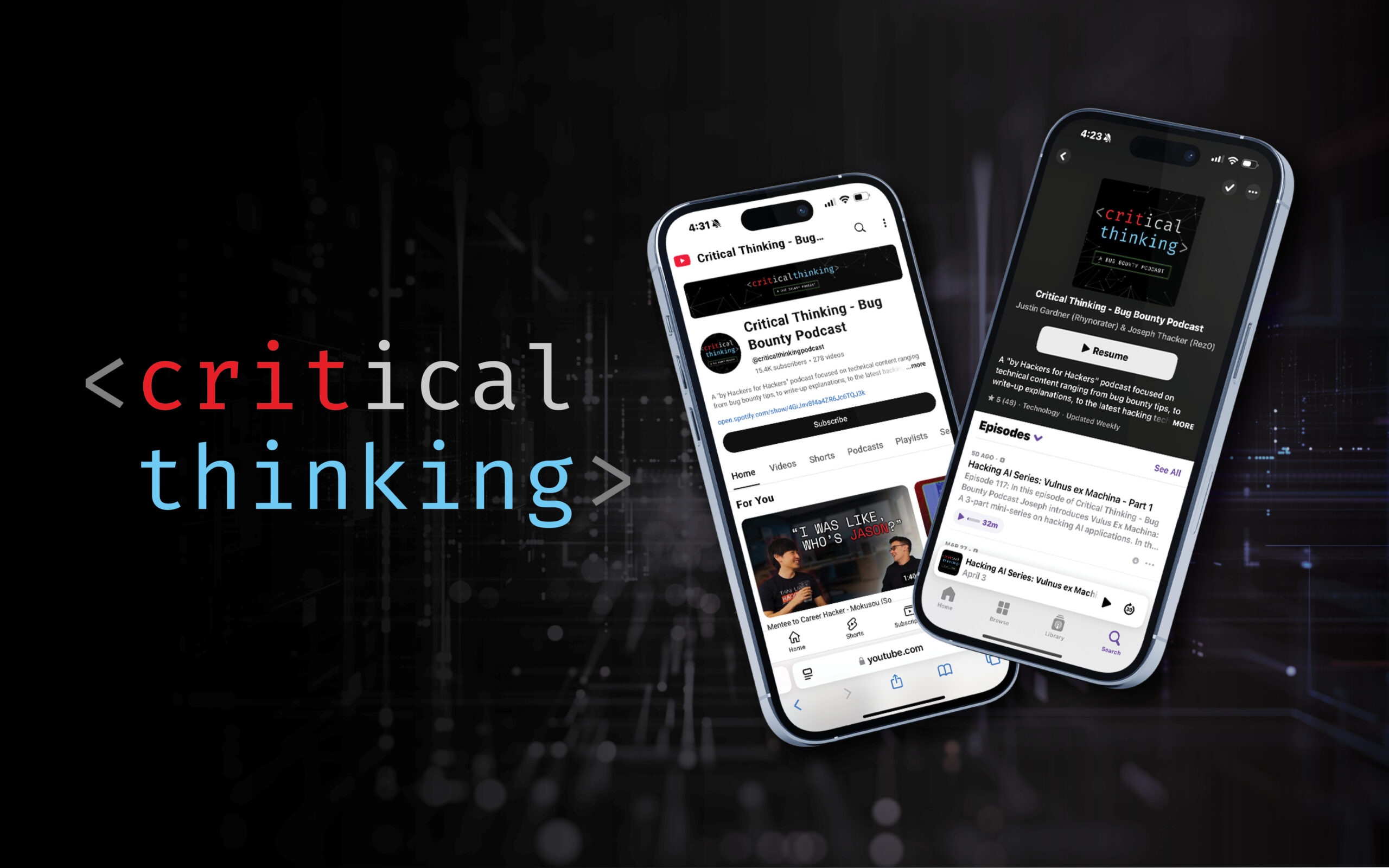 Critical thinking youtube and podcast banner